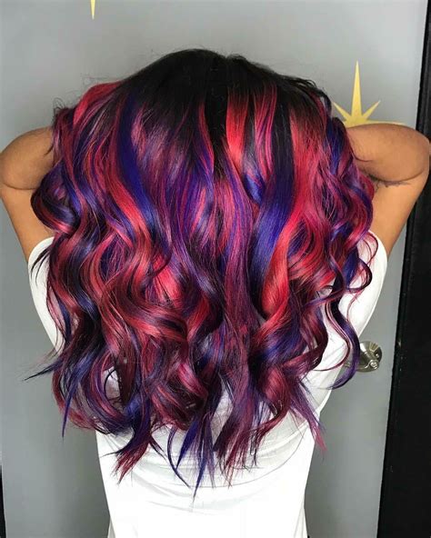 red hair and purple highlights